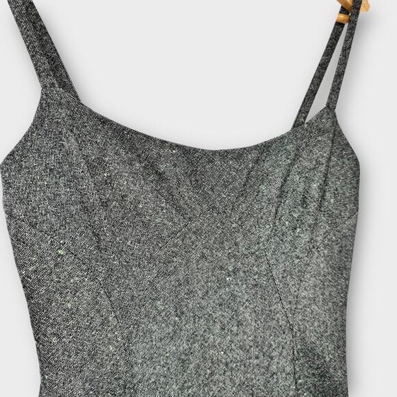 Vintage D&G Dolce & Gabbana Tweed Wool Blend Sheath Y2K Dress US 4 IT 40 Gray - Picture 6 of 16